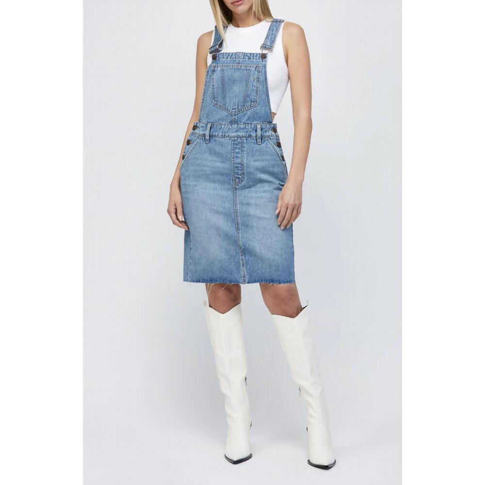 NEW HIDDEN pixie skirtall in medium dark wash